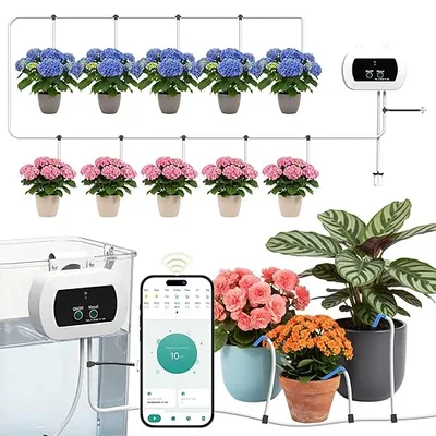Sistema de riego automático con WiFi para 10 macetas