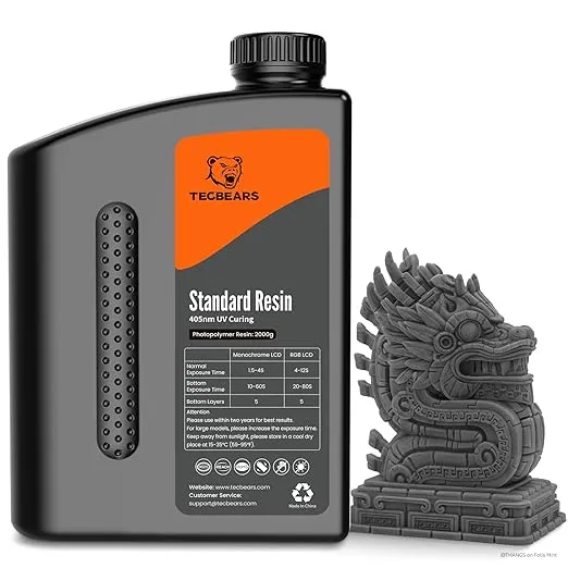 TECBEARS Standard Resin para Impresora 3D Gris oscuro 2KG