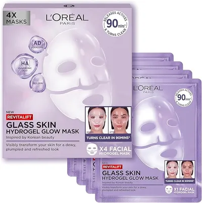 L'Oréal Paris Revitalift Filler Glass Skin Mascarilla Facial Hidrogel Iluminadora