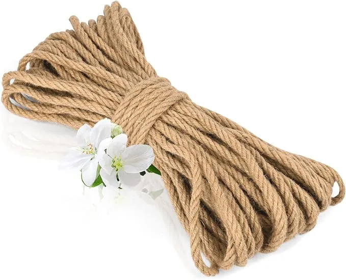 Cuerda de Yute Natural vsshe 8mm x 10m - Ideal para Jardín, Bricolaje y Manualidades