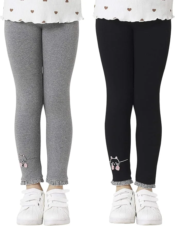 Pack 2 Leggings Adorel de Algodón con Bordados para Niñas