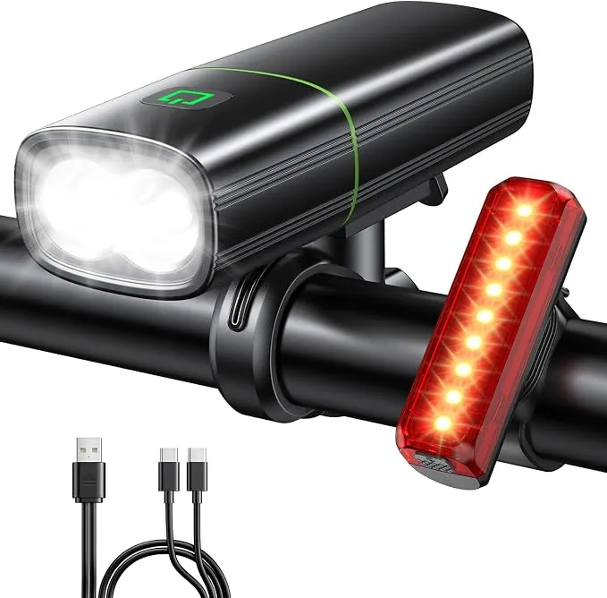 Kit Luces Bicicleta Mohard 1200LM Recargables USB Impermeables IP65