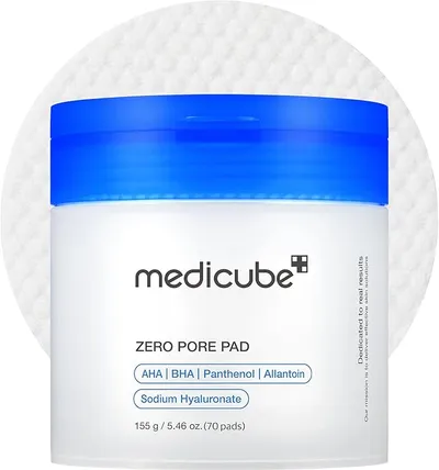 medicube Zero Pore Pad 2.0 - Almohadillas Faciales de Doble Textura con Ácidos Exfoliantes