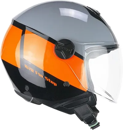 CGM Casco Open Face 167R FLO Step Gris Naranja Larga, XXS (51-52cm)