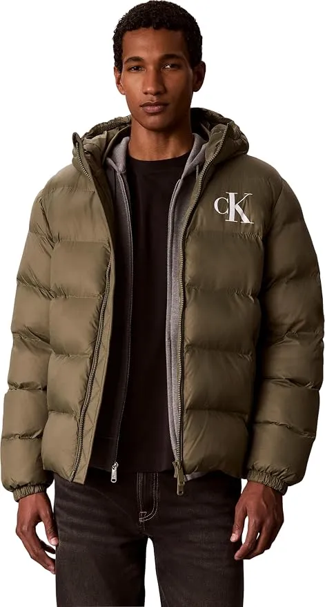 Chaqueta Acolchada de Nailon Calvin Klein con Capucha para Hombre