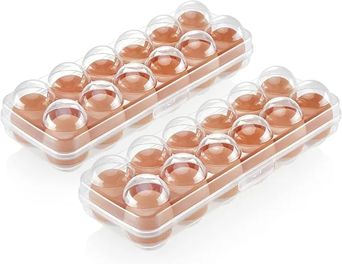 COM-FOUR® 2x Caja de huevos para 12 huevos