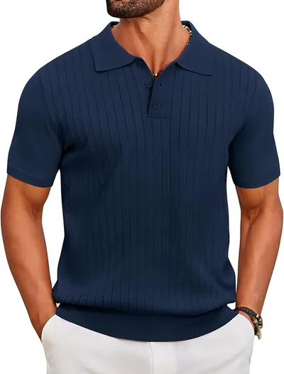 Polo de Hombre COOFANDY con 3 Botones y Cuello Vuelto - Estilo Elegante y Versátil