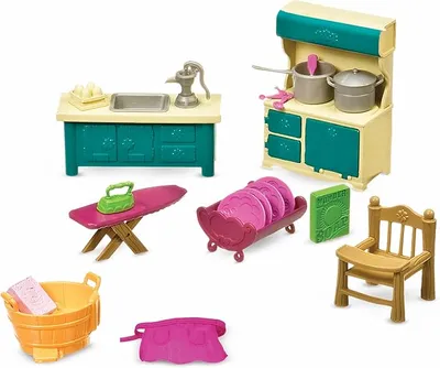 Li'l Woodzeez Set Cocina y Limpieza Muebles Muñecas