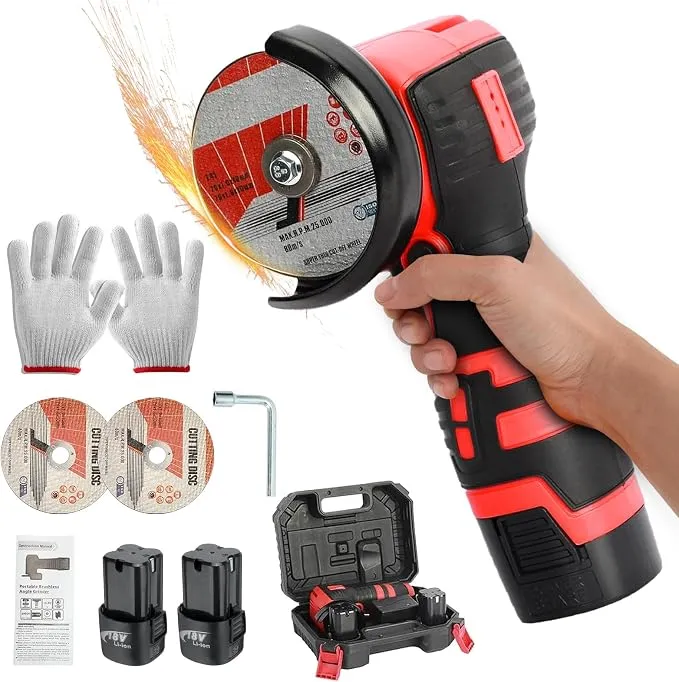Mini Amoladora a Batería 2000mAh con 2 Pilas y Accesorios