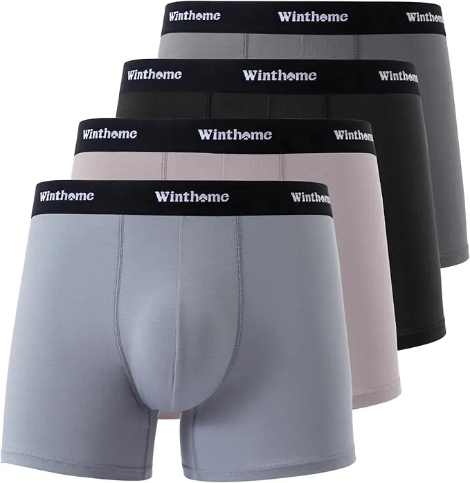 Winthome Calzoncillos Hombre Boxer Algodon (Lote de 4)