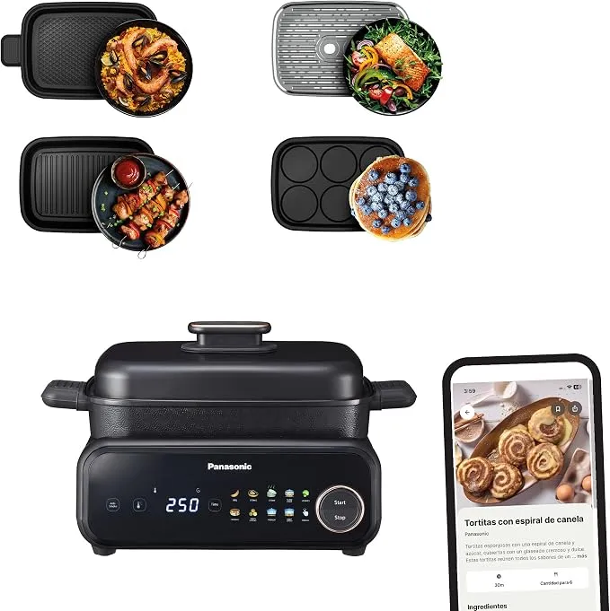 Panasonic NF-GM400 Multi Cooker 4 en 1: Grill, Freidora, Cocción Lenta y más