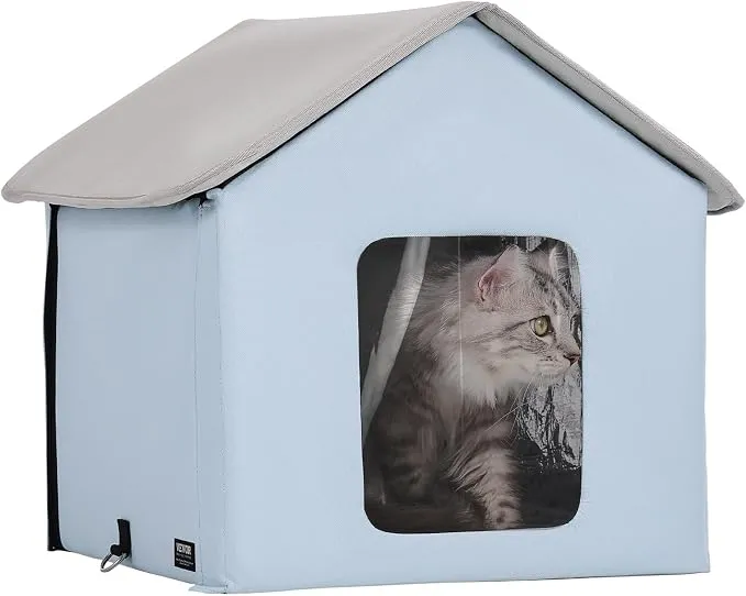 Casa para Gatos VEVOR con Calefacción Impermeable para Exteriores