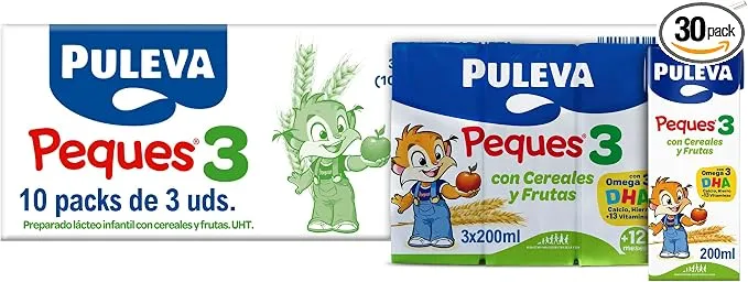 Pack 30 bricks Leche Puleva Peques 3 con fruta y cereales