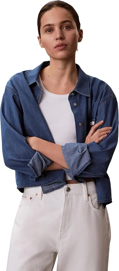 Calvin Klein Camisa Vaquera Mujer New Dad Shirt Annapolis Sky