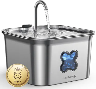 FEELNEEDY Fuente para Gatos Acero Inoxidable 2,8L