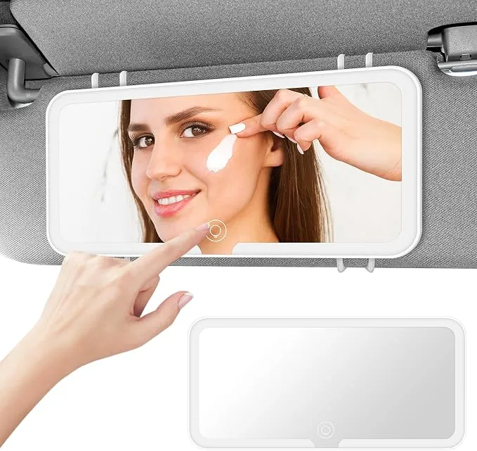 Espejo LED Adiwo con Luz Táctil y Carga USB-C para Coche