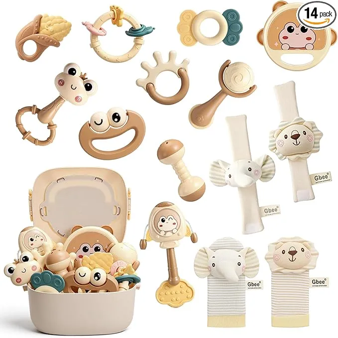 Set de Sonajeros y Calcetines Educativos para Bebé (0-18 Meses)