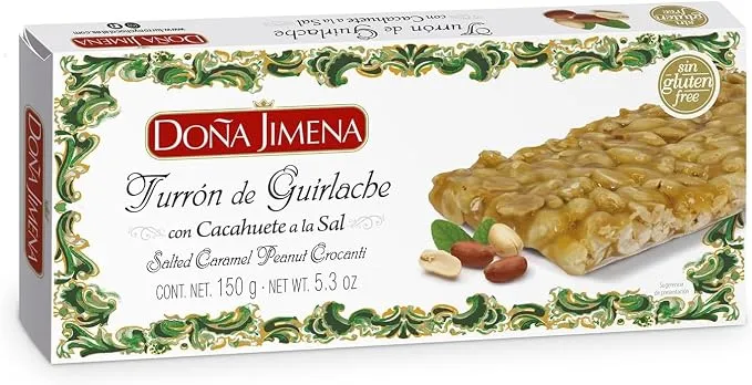 Doña Jimena Turrón Guirlache de Cacahuete con Miel, Sin Gluten, 150 g