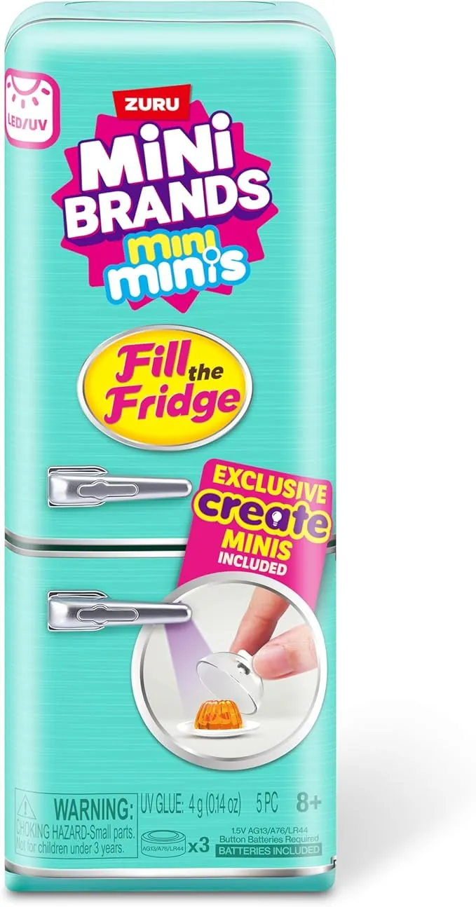 Kit de Juego Mini Brands Fill The Fridge con luz Ultravioleta de ZURU