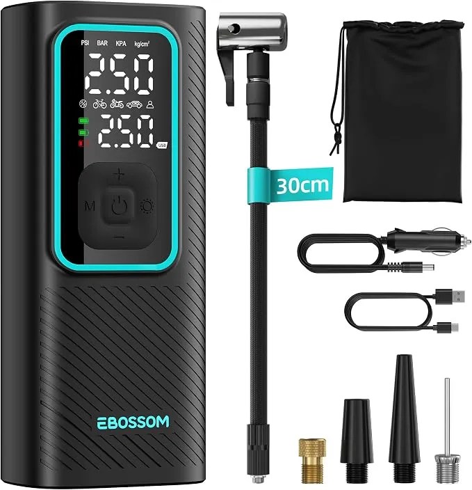 Compresor de Aire Portátil con Batería 6000 mAh y Pantalla Digital