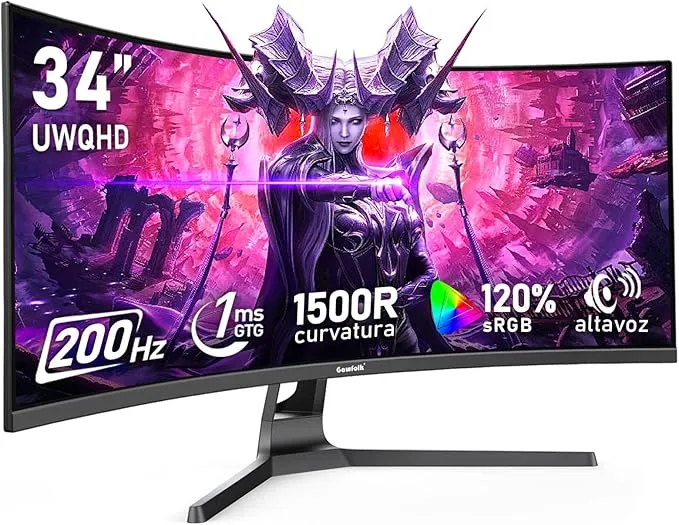 Gawfolk Monitor Gaming Curvo 34" UWQHD 200Hz 1500R