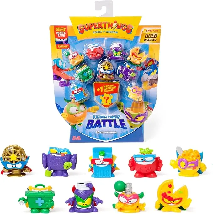 SUPERTHINGS KAZOOM Power Battle - Pack de 10 Figuras de Juguete con Sorpresa