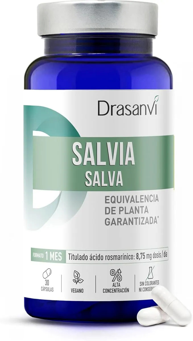 Extracto Concentrado de Salvia 350mg (5:1) Drasanvi - 30 Cápsulas Veganas Sin Gluten