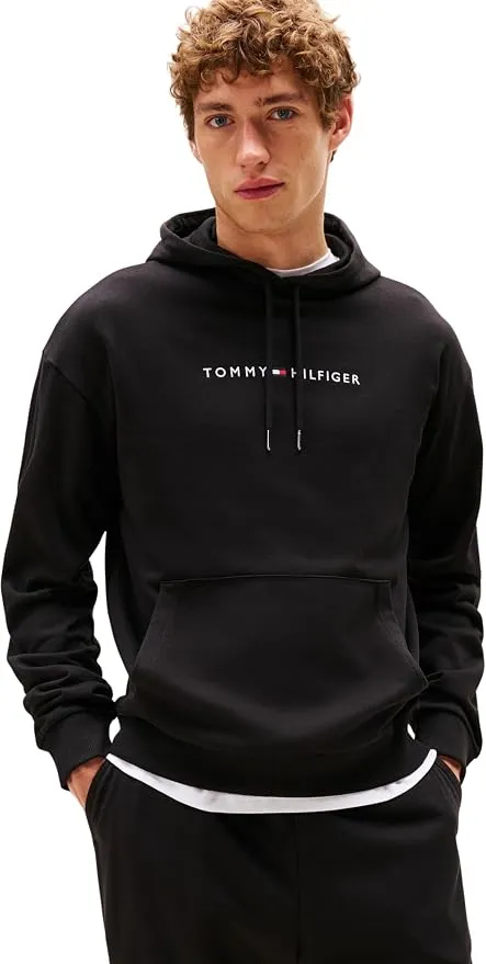 Sudadera Tommy Hilfiger Negra con Capucha para Hombre