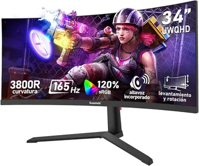 Gawfolk Monitor Gaming Curvo ultrawide de 34 Pulgadas