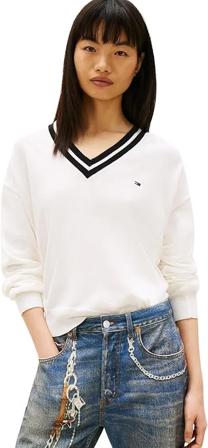 Tommy Jeans Tjw RLX V-Neck Tipping Sweater