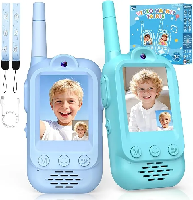 iKidiki Vídeo Walkie Talkie Recargable para Niños - Juguete Educativo y Divertido