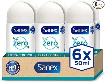 Sanex Zero% Extra Control - Pack de 6 desodorantes en Roll-On