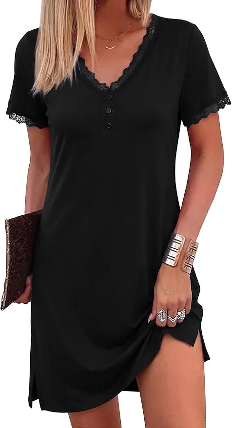 Camisón Algodón Encaje