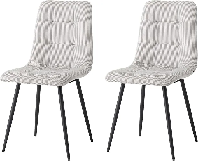 Pack 2 Sillas Comedor GrandCA HOME Pana Gris Claro