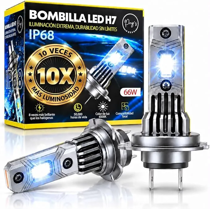 Pack 2 Bombillas LED H7 PROY'S NEXUS Super Potente con Ventilador