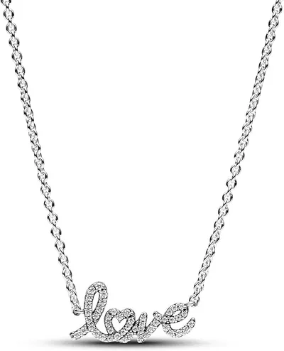 PANDORA Funkelnde Handgeschrieben Love Collier-Halskette 393076C01-45 Cadena de Cuello para Mujeres