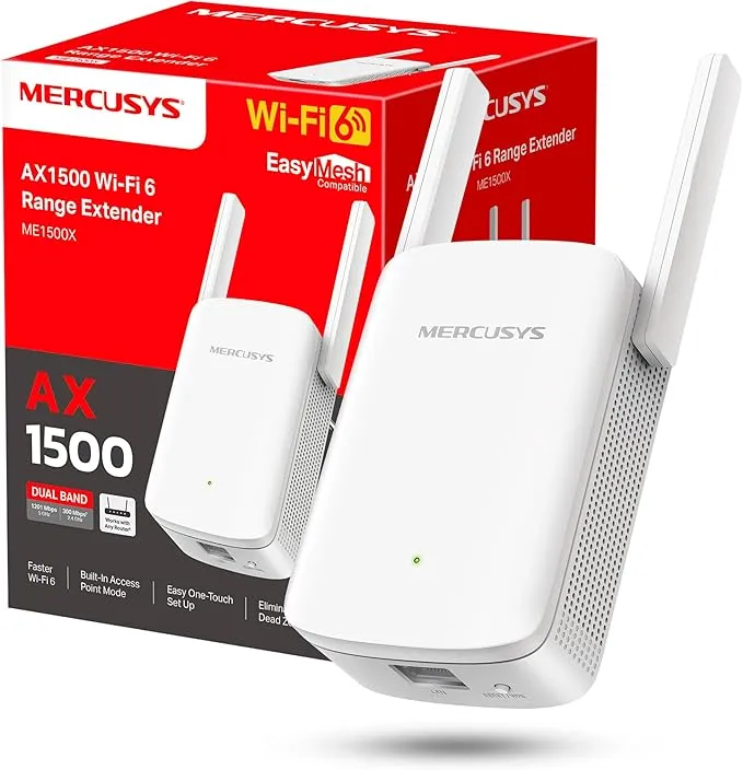 Mercusys ME1500X Wi-Fi 6 Amplificador WiFi