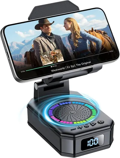 Altavoz Bluetooth Pequeño con Soporte Móvil y 20h de Música