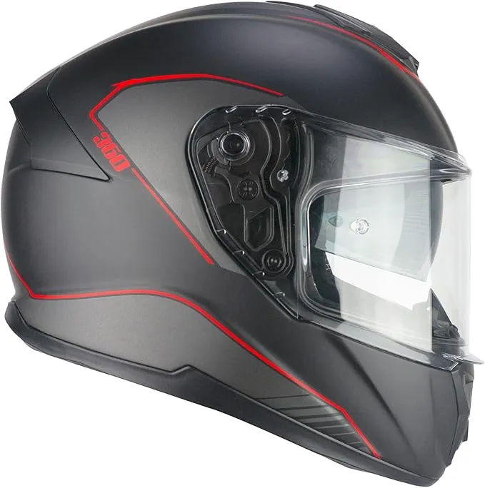CGM Casco Full Face 360G KAD Ride Negro Rojo Mate