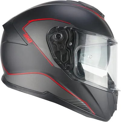 CGM Casco Full Face 360G KAD Ride Negro Rojo Mate