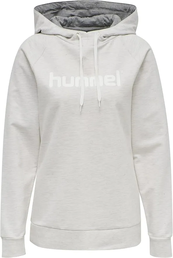 Hummel Cotton Logo Hoody Sudadera con Capucha para Mujer, Blanca, Talla S