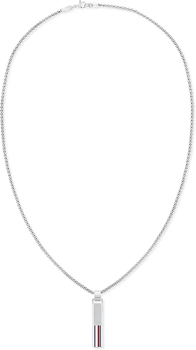 Collar Tommy Hilfiger de Acero Inoxidable con Placa Grabada para Hombre