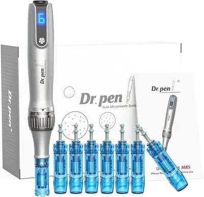 YIFUONW M8S Dermapen Inalámbrico con 8 Cartuchos - Cuidado Facial y Corporal