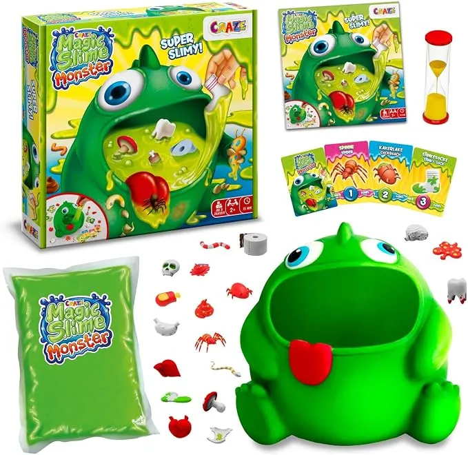 CRAZE Magic Slime Monster - Juego de Cartas Interactivo con Slime para Niños