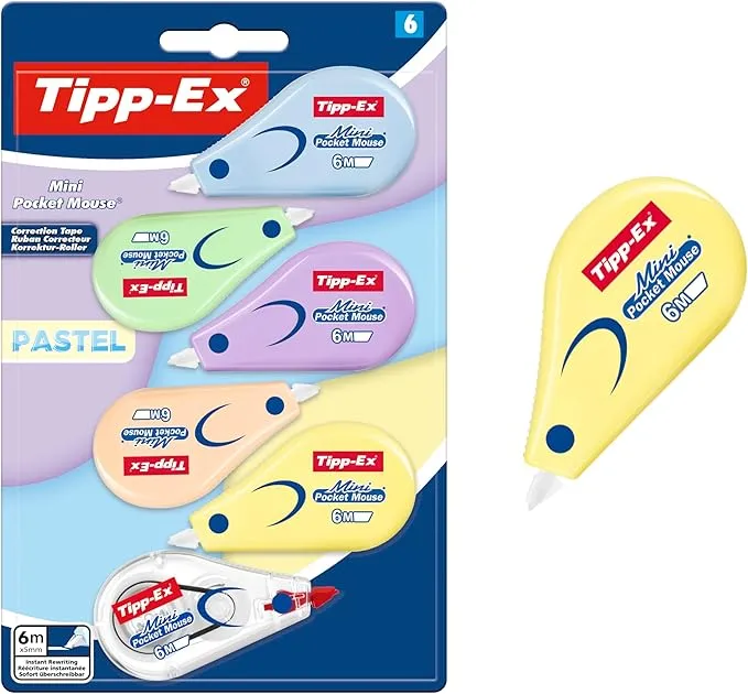Tipp-Ex Mini Pocket Mouse Correctores Pastel - Pack de 6