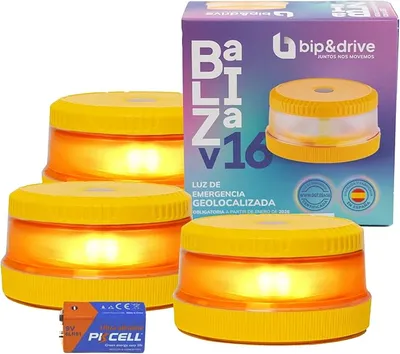 Baliza V16 Homologada DGT con Geolocalización Bip&Drive Pack x3