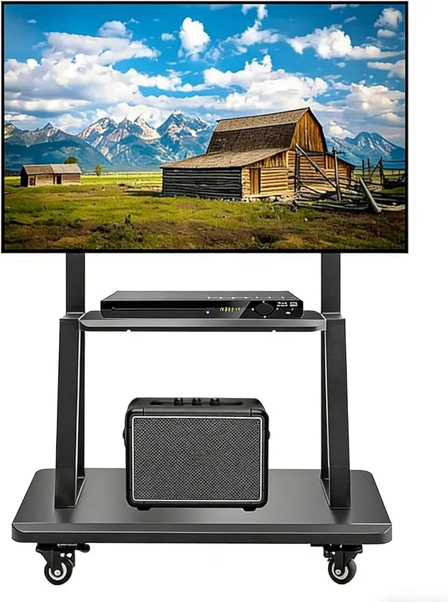 Soporte de TV con Ruedas y Altura Regulable - Ideal para tu salón
