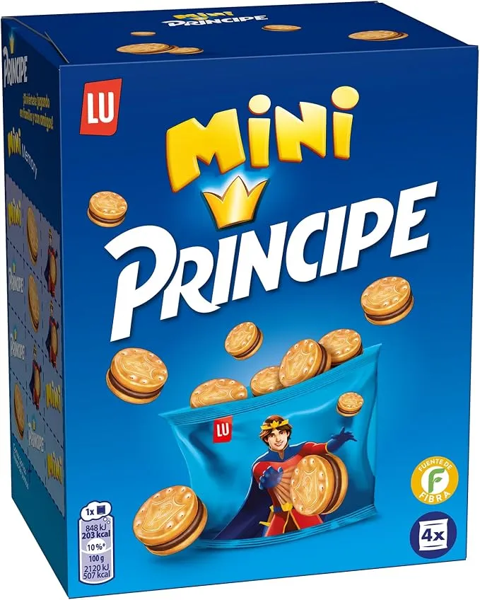 Príncipe Mini Galletas Sándwich Rellenas de Chocolate con Leche Pack 4 x 40g