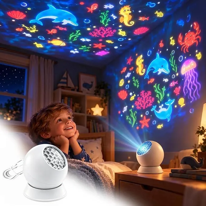 Proyector LED Giratorio Navideño con Ambiente Oceánico