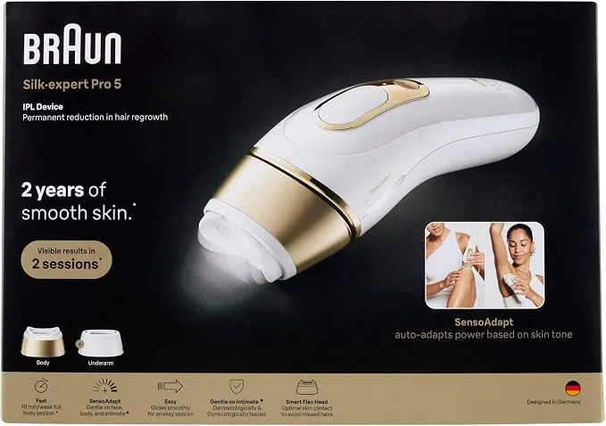 Depiladora Láser Braun IPL Expert Pro 5 con Accesorios